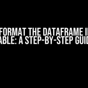 How to Format the DataFrame into a 2D Table: A Step-by-Step Guide