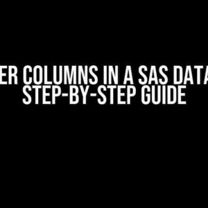 Reorder Columns in a SAS Dataset: A Step-by-Step Guide